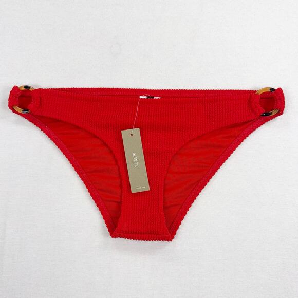 J Crew Women's Ronnie O-Ring Bikini Swim Bottom Small Red Beach - Picture 2 of 12